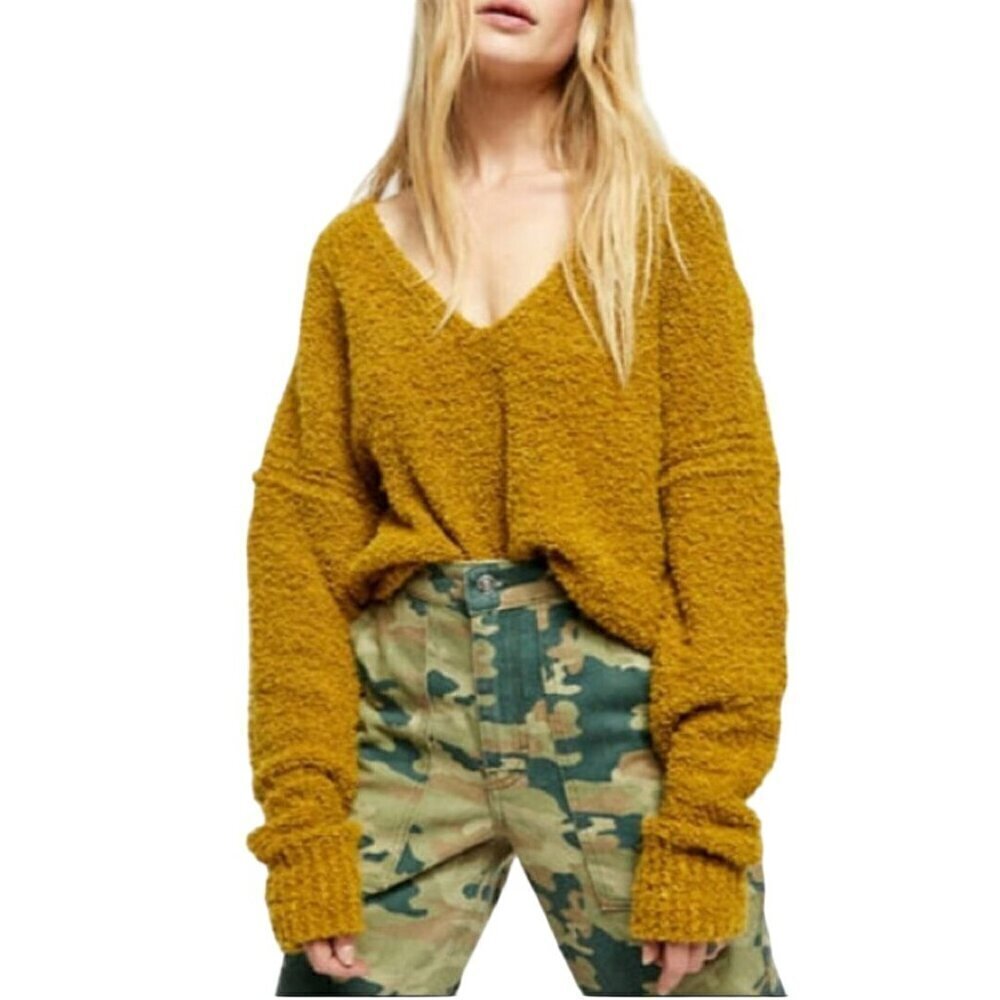 Free People Finders Keepers V Neck Sweater Athens Moss Size S